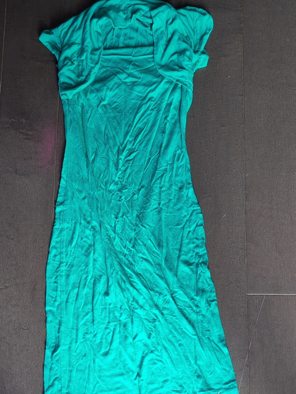Green Short-Sleeve Casual Maxi Dress